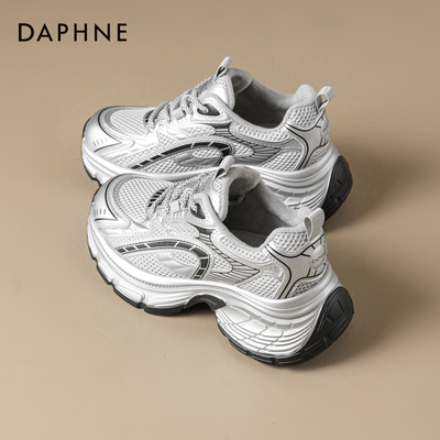 达芙妮加绒保暖老爹鞋女增高厚底