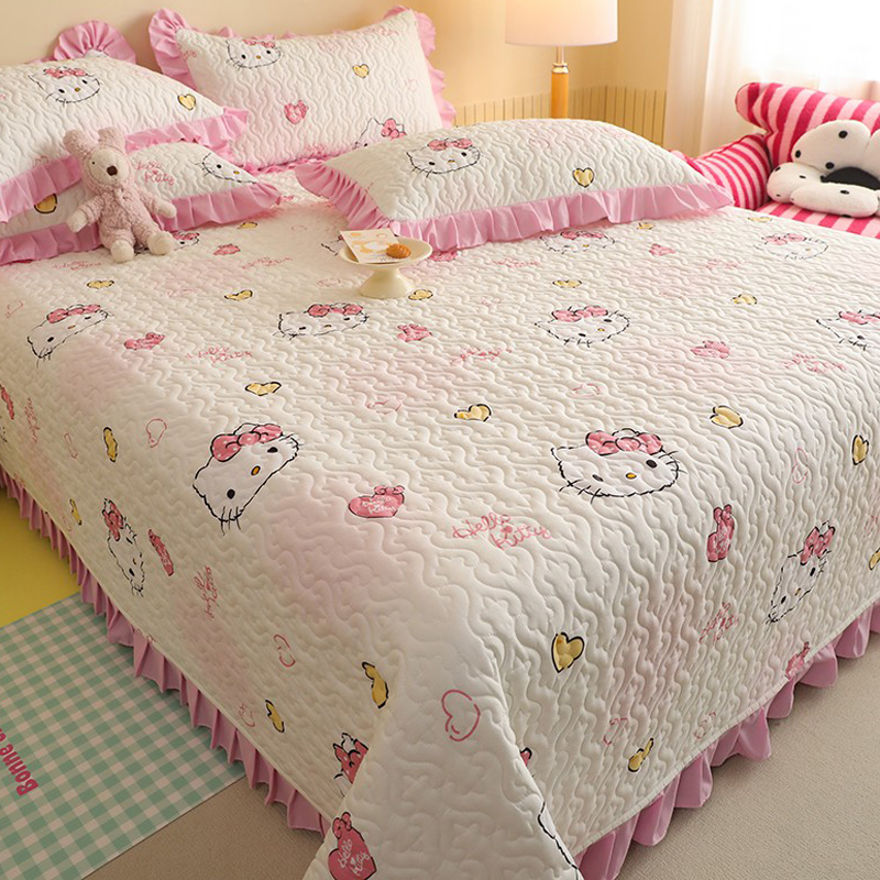 全棉床盖加厚夹棉纯棉床单