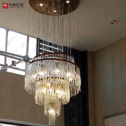 轻奢后现代水晶灯圆形售楼中心客厅餐厅卧室LED洽谈区卡座吊灯