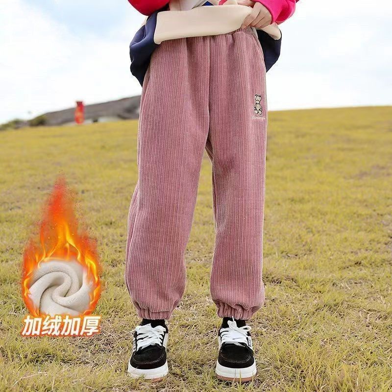 新款2025女童灯芯绒裤子