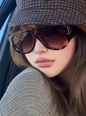 2026新款欧美飞行员式太阳眼镜感方圆脸蛤蟆镜老钱风大框墨镜