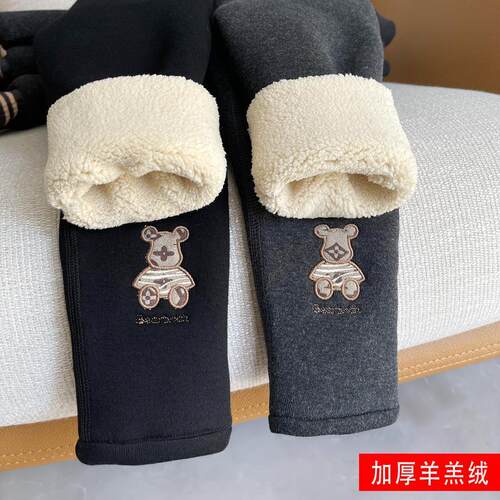 女童加绒加厚打底裤冬季