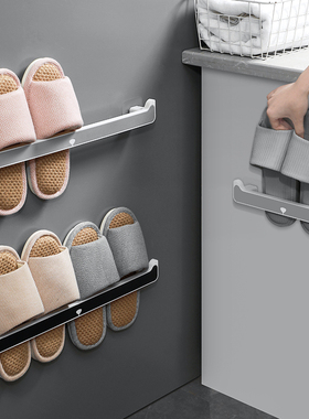 浴室拖鞋架壁挂挂式墙壁厕所鞋子收纳神器卫生间免打孔鞋架置物架