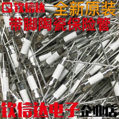 5x20mm陶瓷双帽保险丝管带引线脚250V 1A2A3.15A4A5A12A15A20A30A