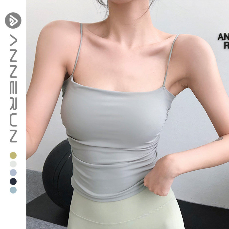 annerun性感吊带背心女内搭运动瑜伽服细肩带美背辣妹风健身上衣