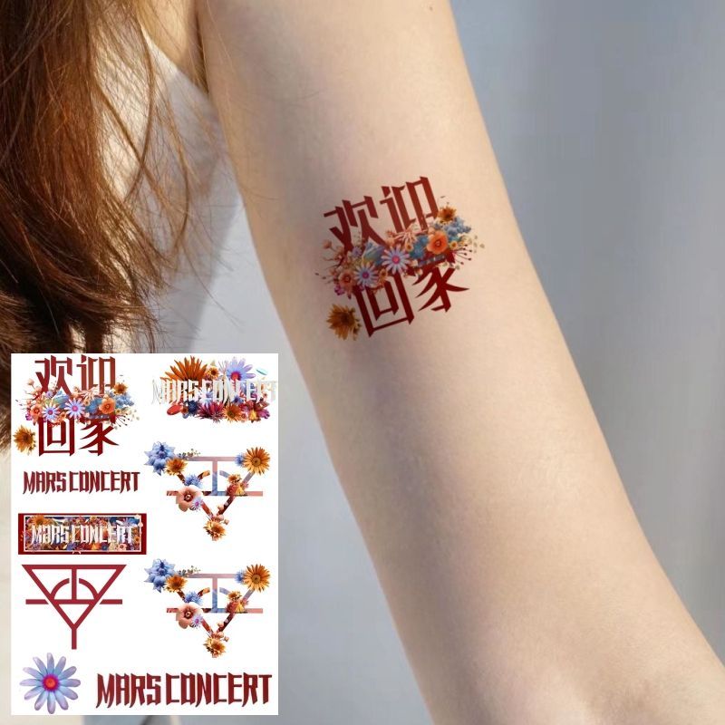 欢迎回家花花华晨宇火星演唱会纹身贴 明星应援脸贴手臂纹身贴