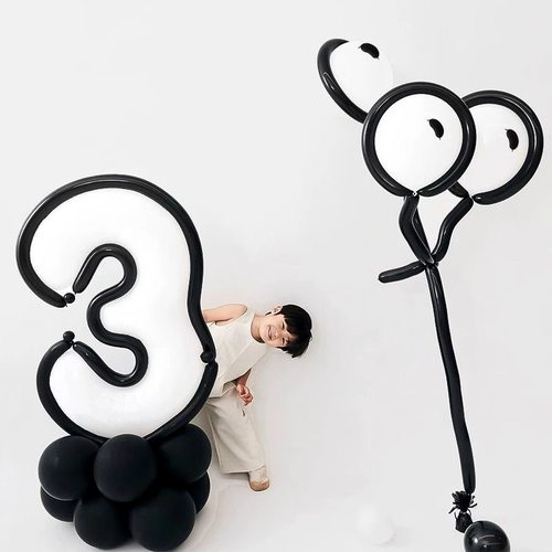 ins漫画风数字气球生日氛围布置