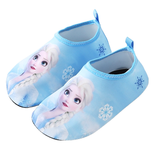 迪士尼儿童地板袜室内软底防滑透气卡通地板鞋居家女宝宝爱莎袜鞋