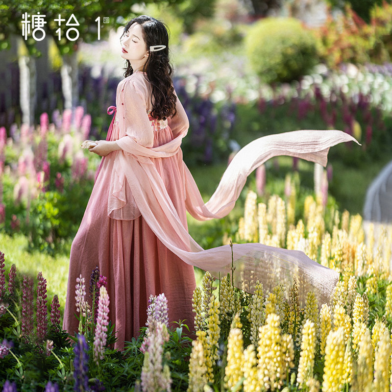 原创改良版荷叶袖襦裙