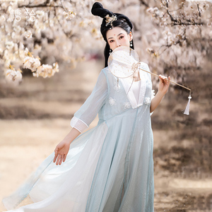 现货【自在飞花】原创汉服女夏季中国风新款汉元素开衫连衣裙仙气