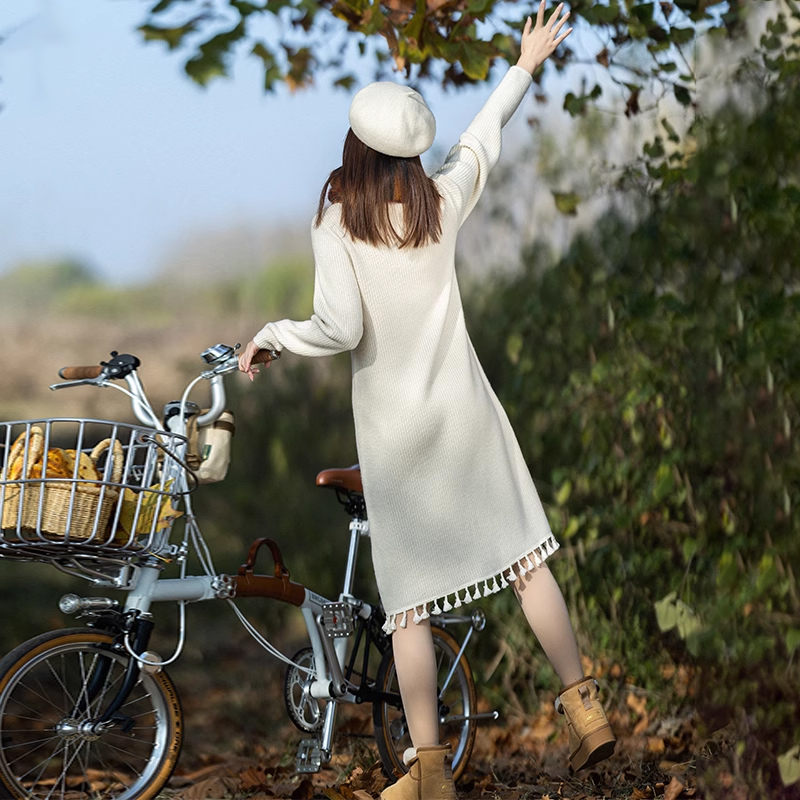 【午后阳光】百搭套头打底衫女冬白色仿兔毛保暖中长款内搭可外穿