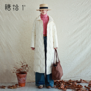 加厚宽松白鸭绒外套潮 2020年新款 糖十一大码 羽绒服白色女冬中长款