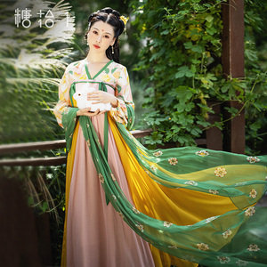 现货【玉京瑶】原创唐制汉服女改良齐胸襦裙汉元素连衣裙仙春季