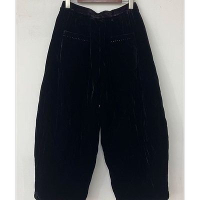 衣秋白-全松紧菱形格压线宽松棉裤351081（长90臀围148）