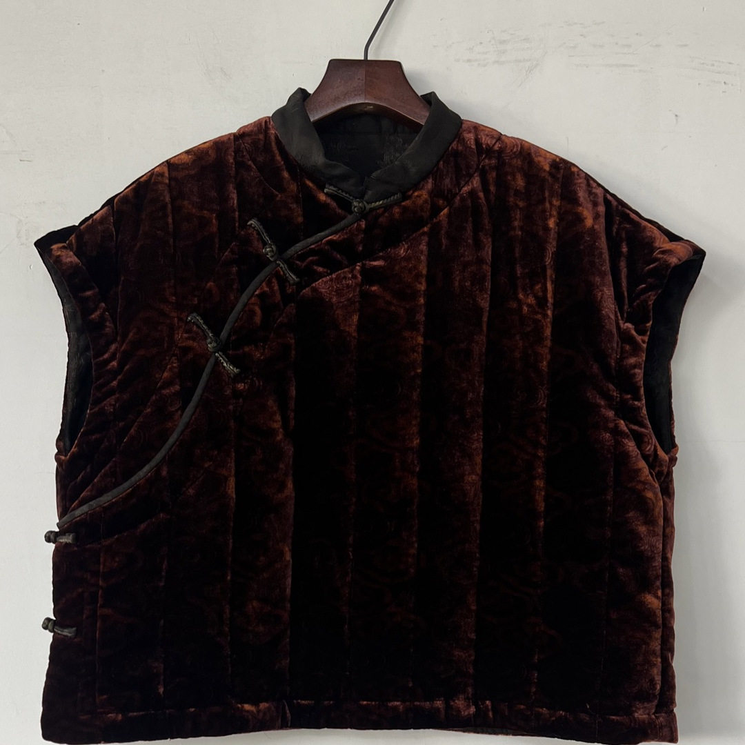 衣秋白-立领斜襟盘口侧开衫桑蚕丝棉马甲351089（长60胸围128）,女装/女士精品,棉衣/棉服,淘宝优惠券,粉丝福利购,淘宝优惠卷