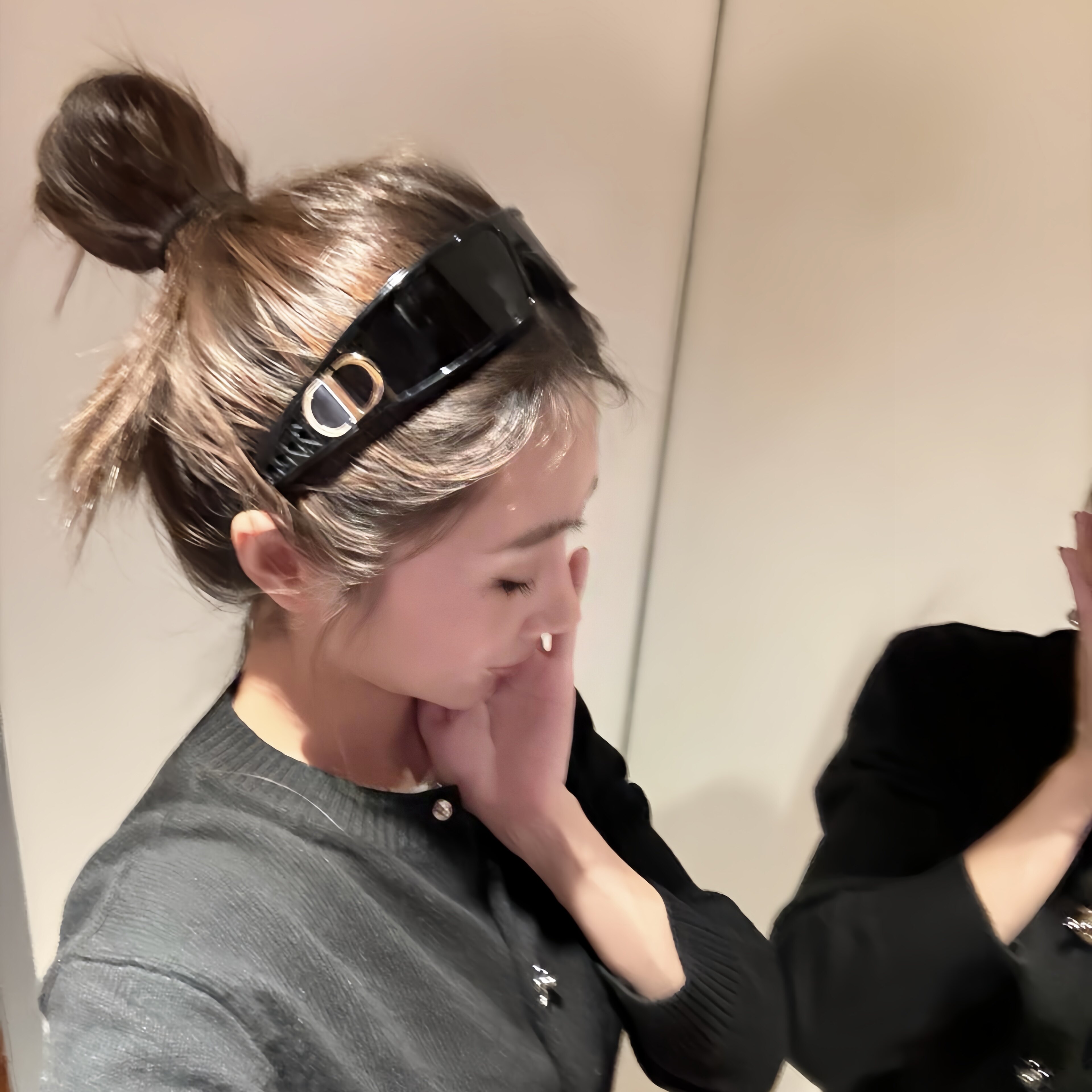 发箍墨镜女款2025秋冬新款二合一科技感防紫外线太阳镜小红书同款