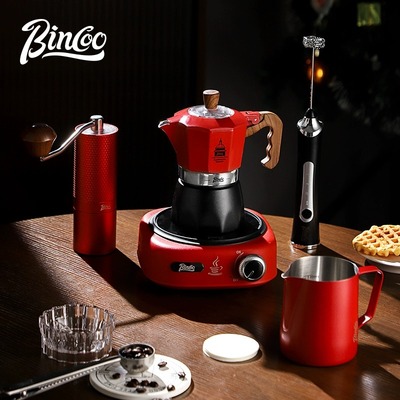 Bincoo咖啡红色梵蒂双阀摩卡壶