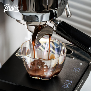 Bincoo咖啡玻璃萃取量杯意式浓缩液奶盅带刻度司盅杯大容量120ml