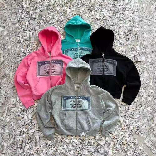 Retro Pattern Zipper Hoodie Unisex Streetwear with Bold