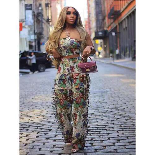 Elegant Two-Piece Set for Women - Sexy Crop Top & Floral