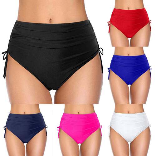 Women's High Waisted Full Coverage Bikini Bottoms Tummy