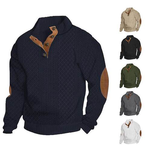 Men's Shirt Street Style Stand-Up Collar Pullover Casual