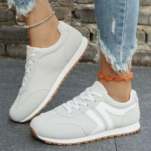 Wide Toe Sneakers for Women Breathable Fabric Suede Upper