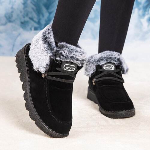 Snow Boots Winter Shoes Slip-On Comfortable Fur Lined Boots