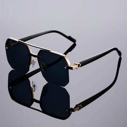 Vintage Square Sunglasses for Men & Women Stylish Double