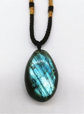 2026天然拉长石月光石原石吊坠项链坠 日光石随形原石挂件厂家直