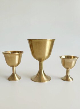 2026酒杯酒盅中式黄铜摆件供奉酒杯供酒供水法器供财神观音供杯