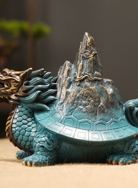 2026龙龟霸下黄铜彩铜摆件工艺品创意摆饰办公室桌面摆件开业送礼