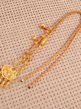 2026新款双钩链绳莲蓬祥云塔回纹五彩绳凤扣项链挂绳女式铃兰花锁