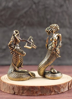 2026跨境游戏模型黄铜美杜莎摆件古希腊蛇女工艺品家居办公室桌面