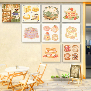 美式创意杯子蛋糕店装饰画下午茶