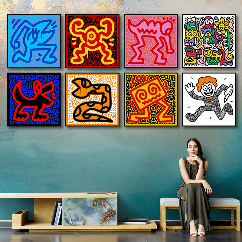 涂鸦装饰画潮流艺术版画mrdoodle客厅壁画卧室样板间工作室挂画