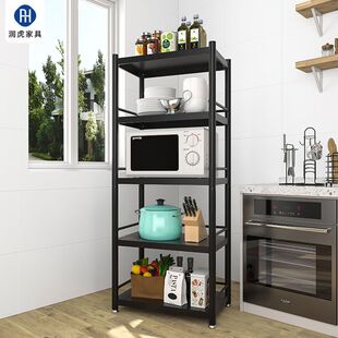 钢制厨房置物架落地多层微波炉烤箱多功能储物货架锅架锅具收纳层