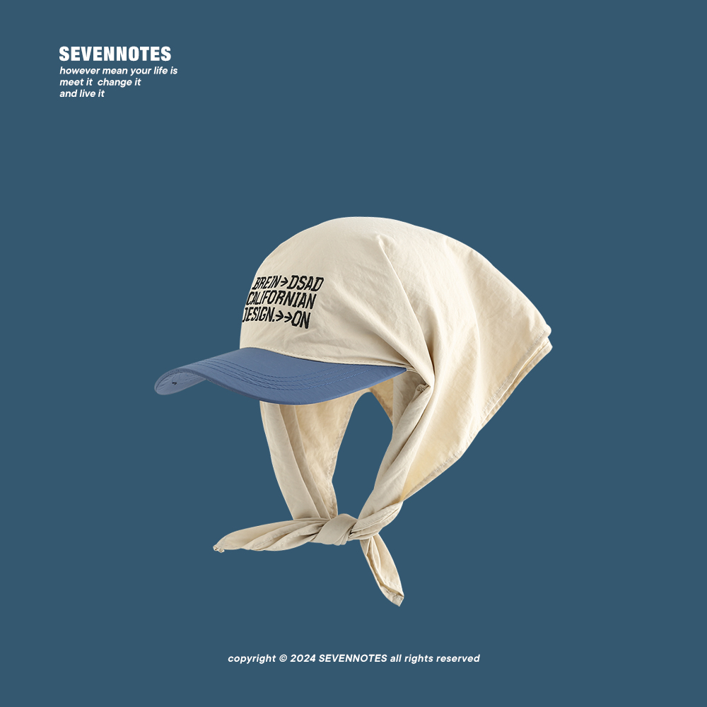 小众个性设计头巾绑带夏季遮阳帽蝴蝶结鸭舌棒球帽刺绣SEVENNOTES