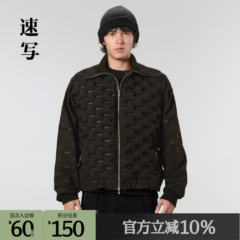 商场速写翻领宽松时髦夹克