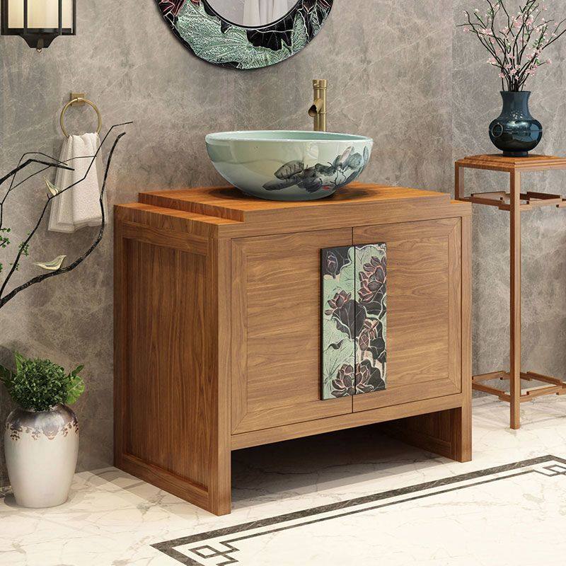 现代中式洗手盆台上盆酒店茶楼浴室柜仿古创意艺术洗手台盆柜组合