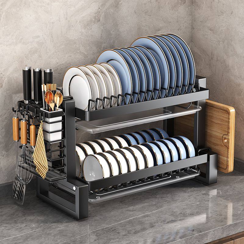 厨房置物架碗碟碗盘收纳架沥水架新款多功能放碗架碗柜碗筷收纳盒