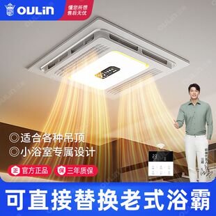 欧琳浴霸风暖300x300吊顶取暖排气照明LED灯卫生间洗澡无线取暖器