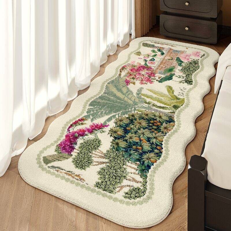 法式复古南洋风卧室地毯房间床边毯2025新款轻奢高级感地垫床边垫,居家布艺,床边毯,淘宝优惠券,粉丝福利购,淘宝优惠卷