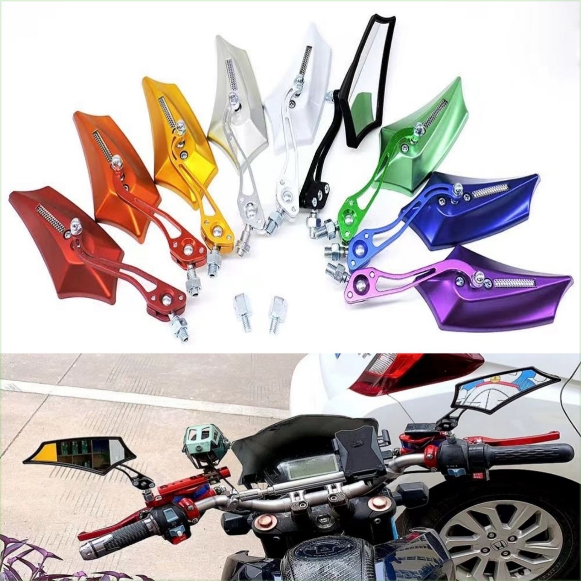 电动车改装后视镜小牛九号反光镜爱玛奇迹牛深远倒后镜摩托车通用