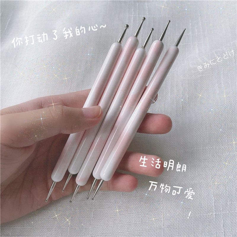 美甲点珠笔 波点笔双头点花笔 初学者DIY两用点钻笔画画指甲工具