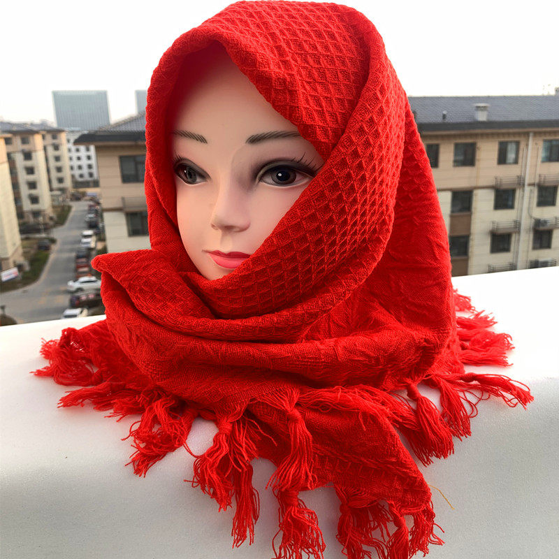 提花加厚中老年人头巾冬季保暖加密农村妇女方巾妈妈四方包头围巾