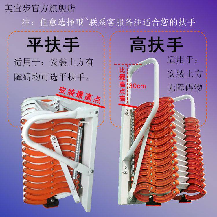 壁挂伸缩楼梯室外墙挂家用拉伸升降二层楼梯室内阁楼折叠楼梯