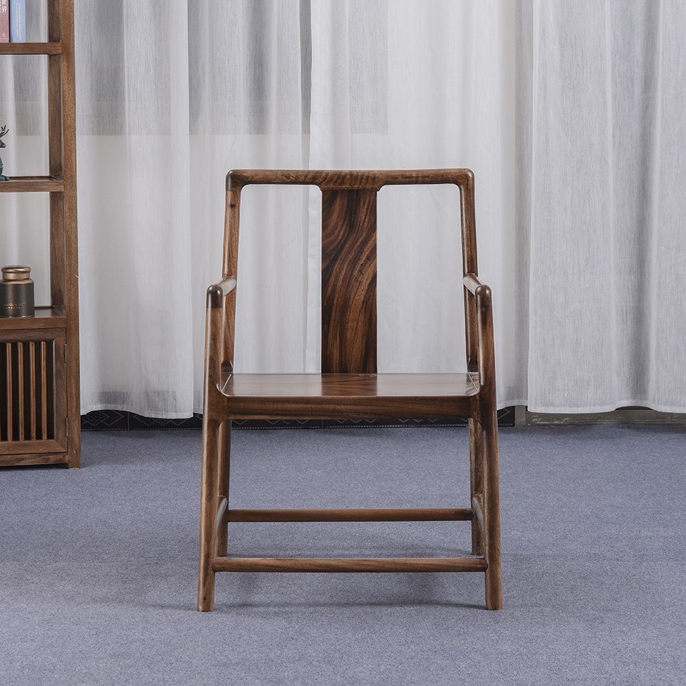 胡桃木简宋客椅茶室家用茶椅实木椅子新中式专用茶桌茶椅太师椅