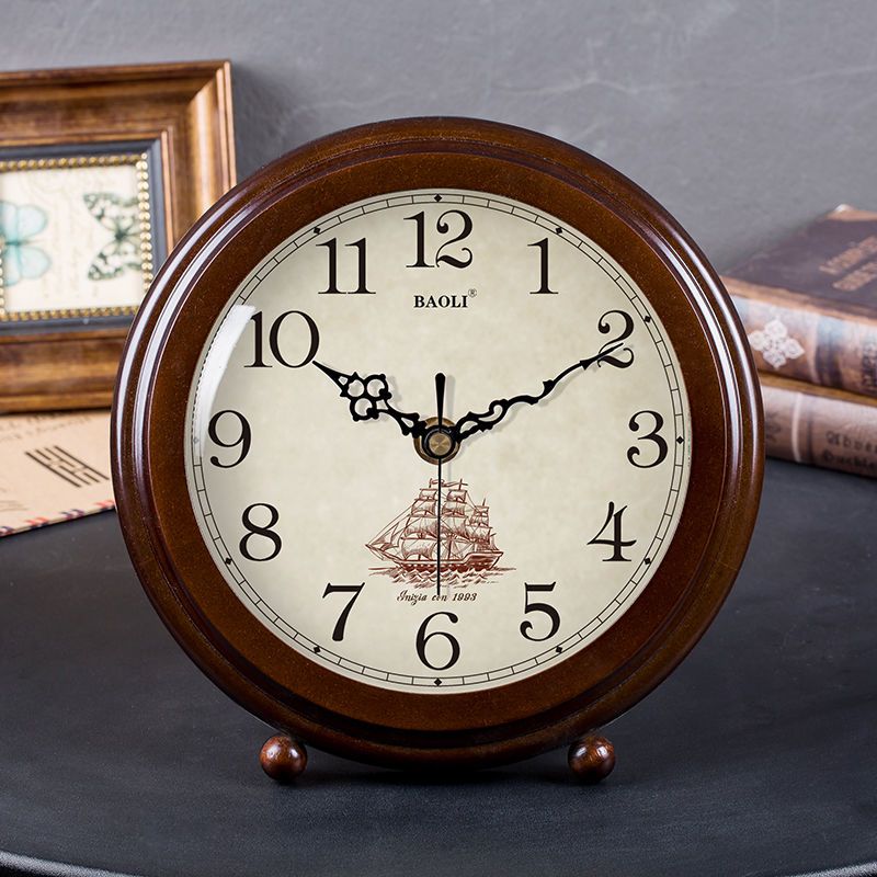 复古美式座钟简约中式台钟静音客厅钟表坐钟卧室钟欧式创意大时钟