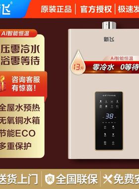 新飞家用燃气热水器洗澡天然气液化气恒温防冻零冷水12L13L16L18L